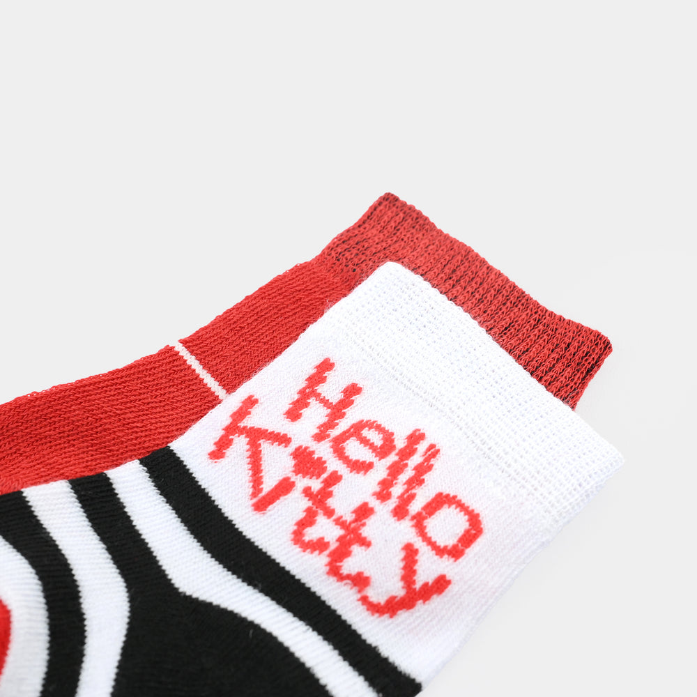 Infant Girls Socks Pack Of 2 Kitty-Red.White