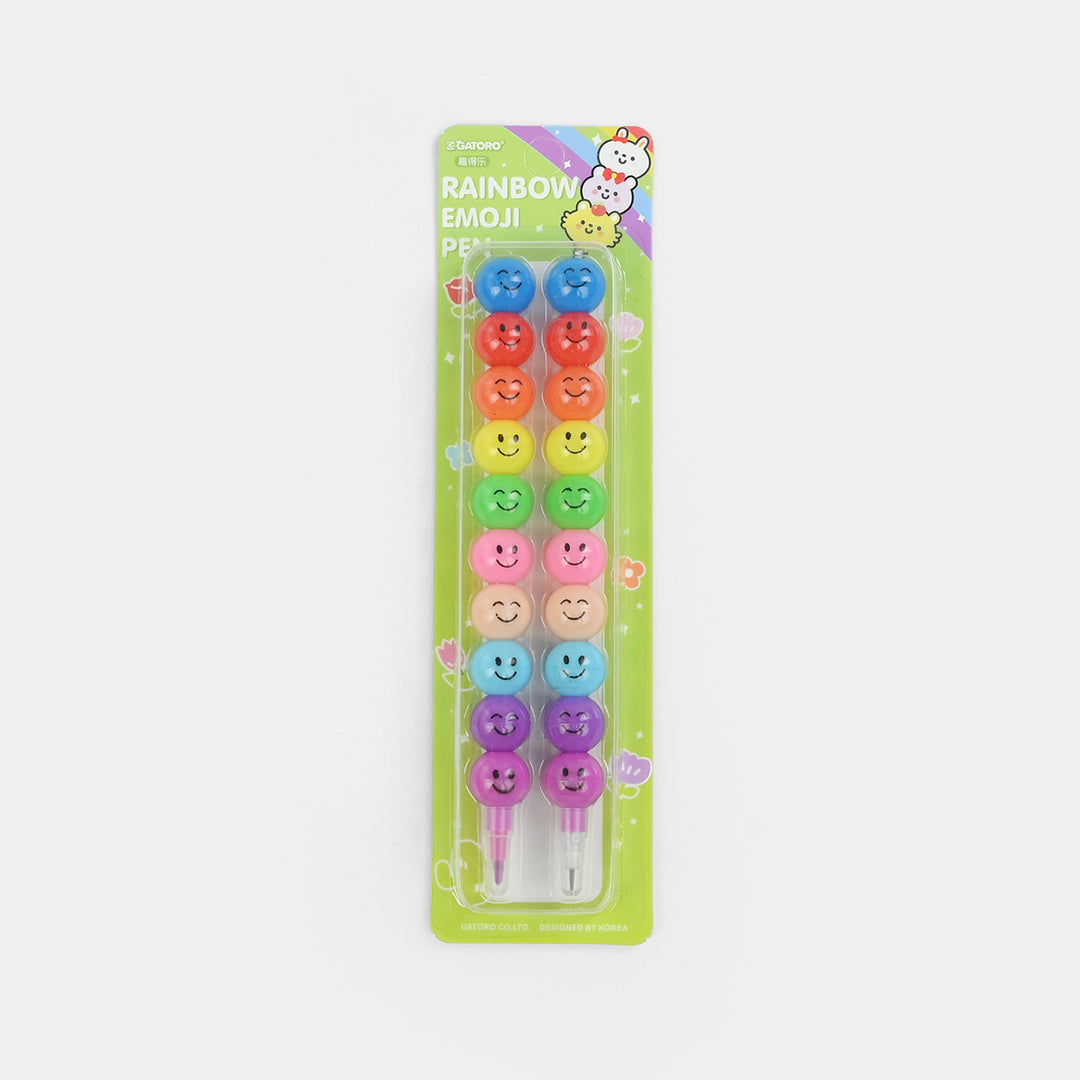Emoji Rainbow Stacking Pencils