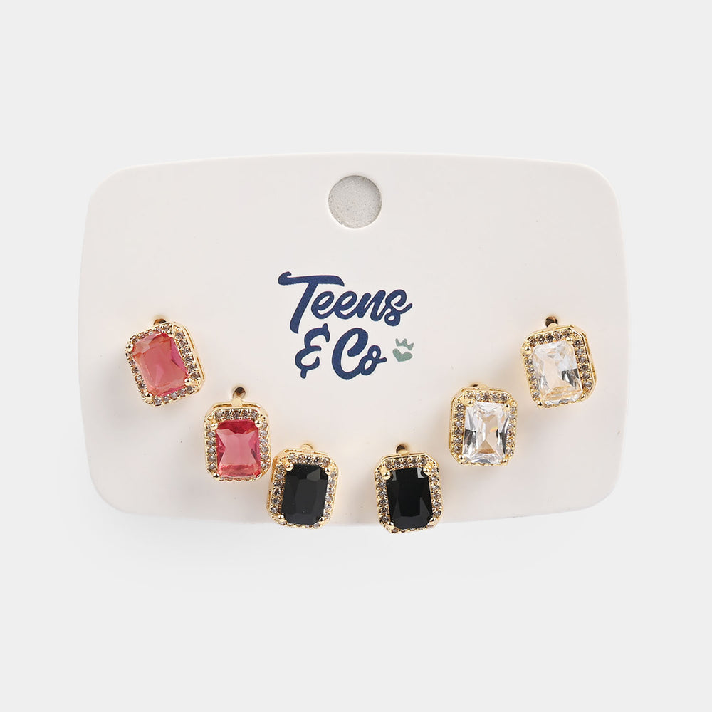 Girls Fancy & Stylish Earrings/Tops - Pack of 3