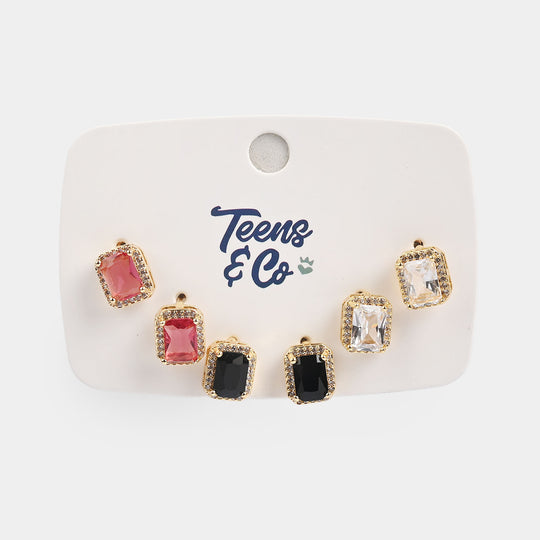 Girls Fancy & Stylish Earrings/Tops - Pack of 3