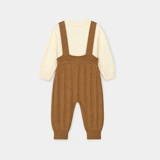 Infant Boys Acrylic Co-ord Set-Little Bunny-Brown