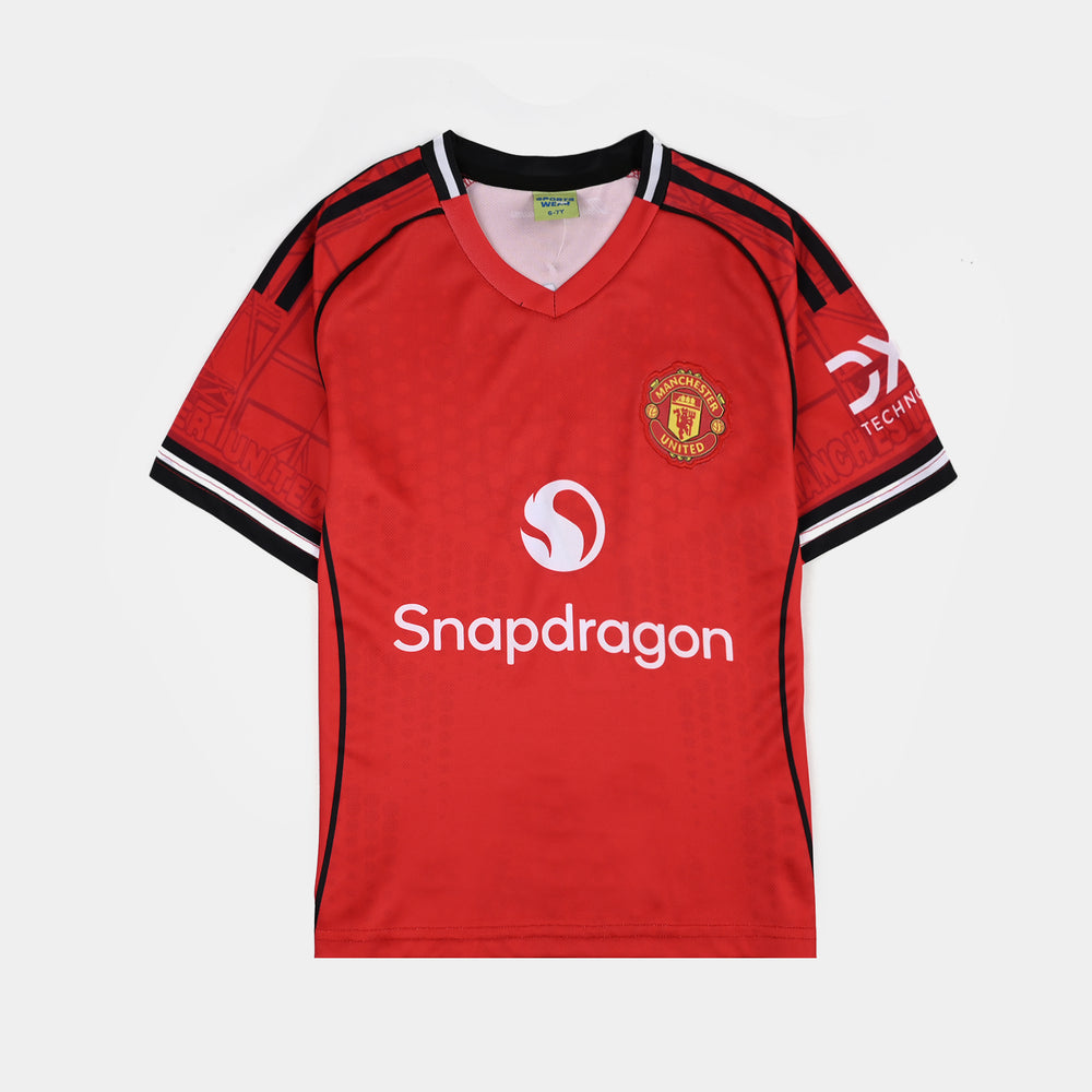 Boys Poly Jersey Suit Manchester-RED