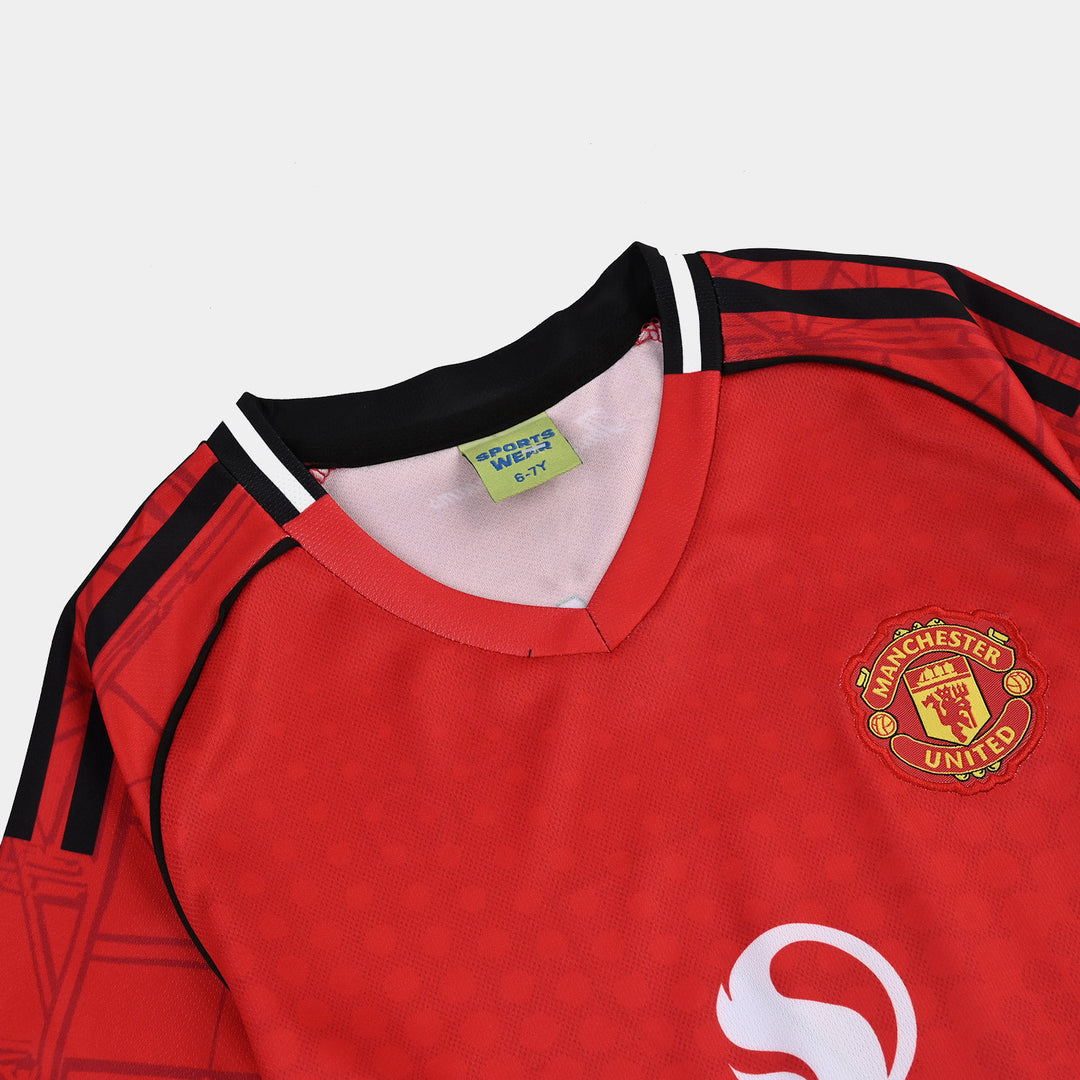 Boys Poly Jersey Suit Manchester-RED