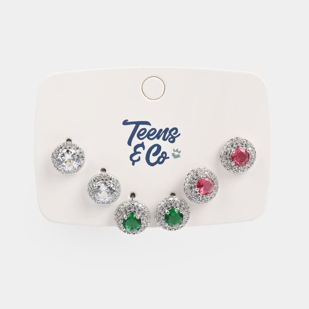 Girls Fancy & Stylish Earrings/Tops - Pack of 3