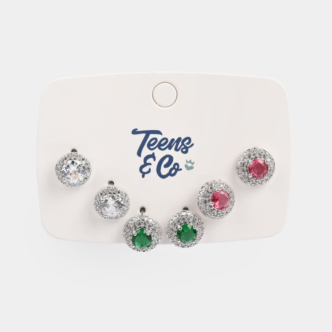 Girls Fancy & Stylish Earrings/Tops - Pack of 3