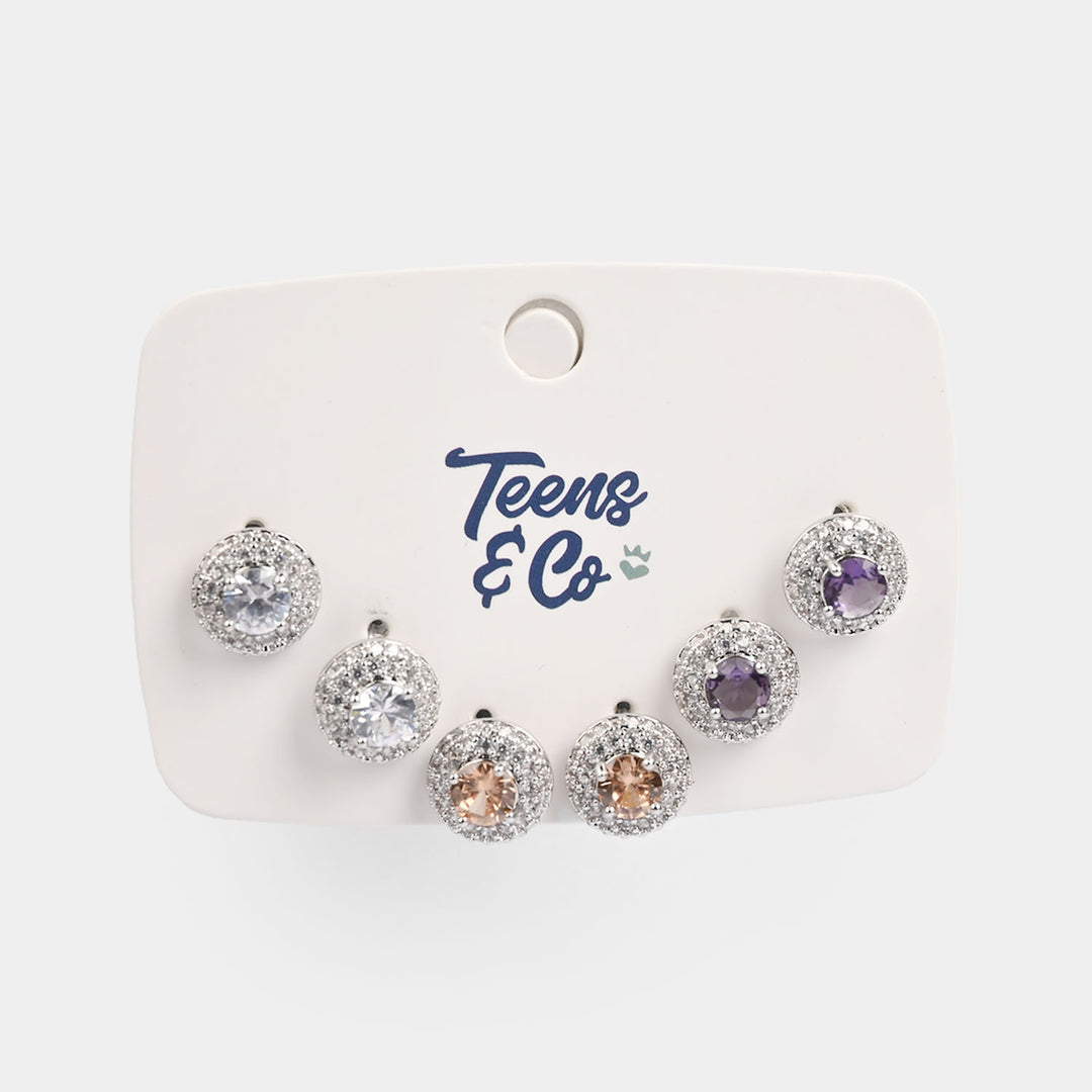 Girls Fancy & Stylish Earrings/Tops - Pack of 3