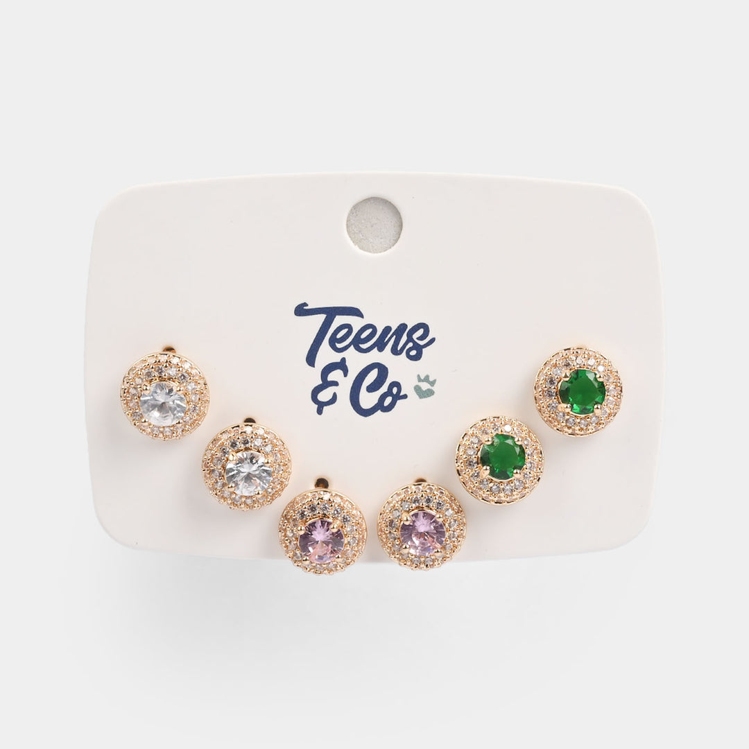 Girls Fancy & Stylish Earrings/Tops - Pack of 3