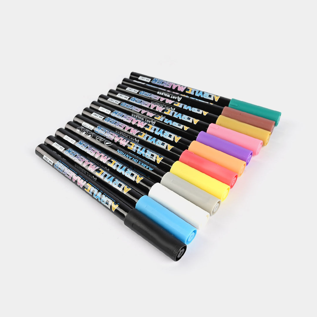 Acrylic Marker 12 Pcs Set