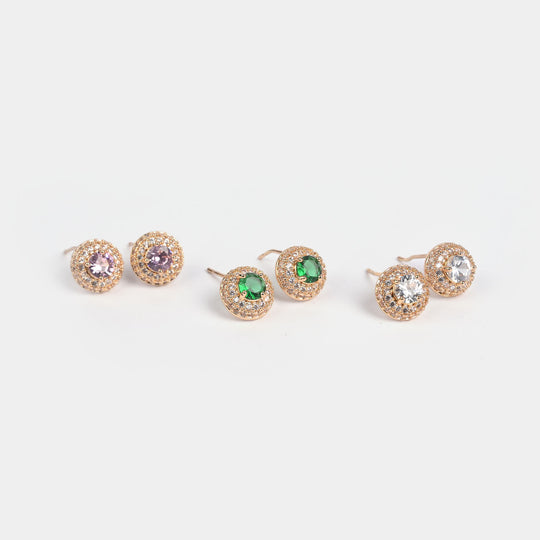 Girls Fancy & Stylish Earrings/Tops - Pack of 3