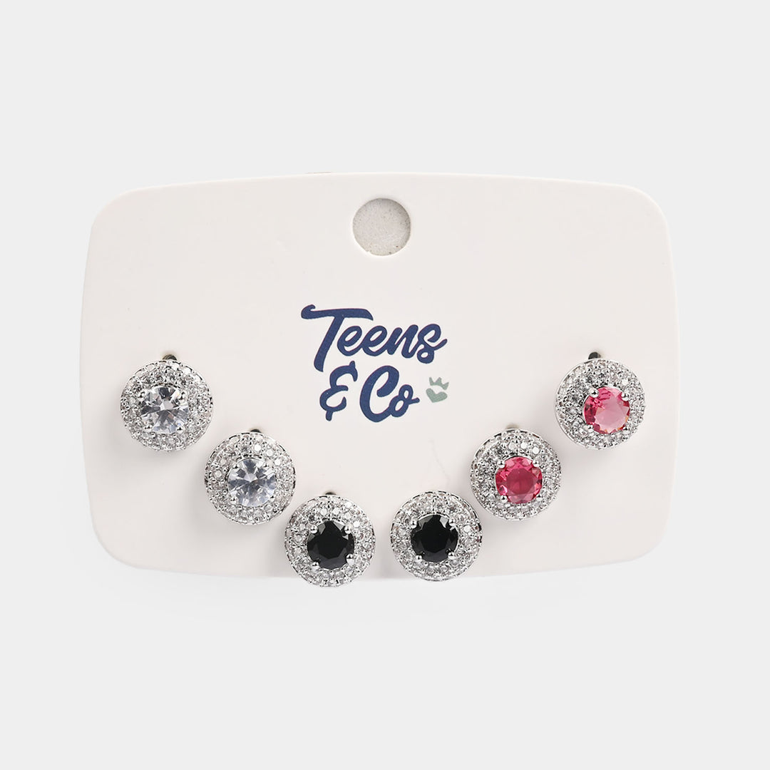 Girls Fancy & Stylish Earrings/Tops - Pack of 3