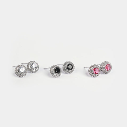 Girls Fancy & Stylish Earrings/Tops - Pack of 3