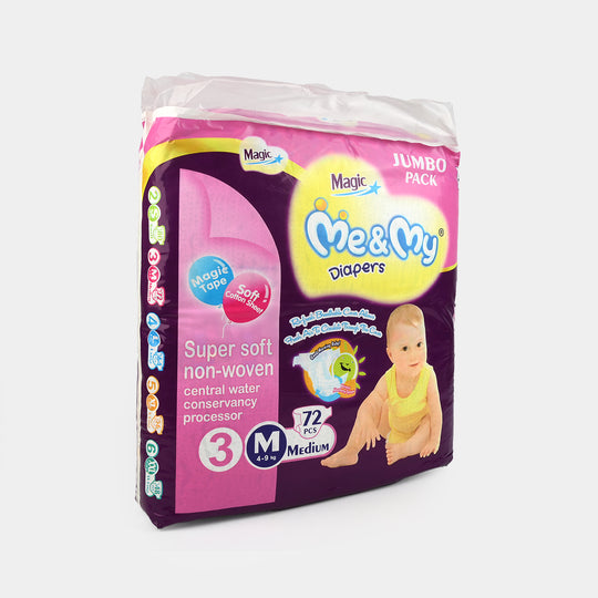 Me & My Baby Diapers Magic Jumbo Pack 72Pcs | Medium