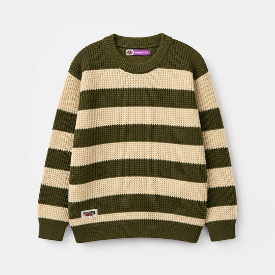 Boys Acrylic Sweater-Positive Energy-Olive