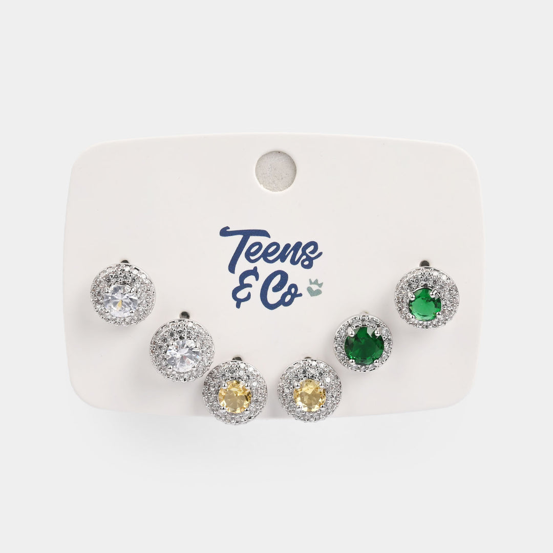 Girls Fancy & Stylish Earrings/Tops - Pack of 3