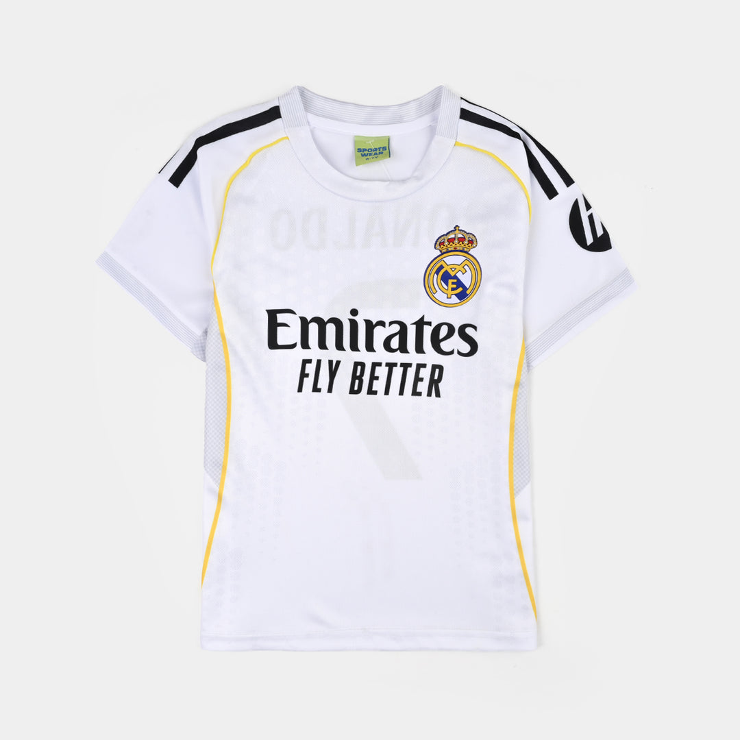 Boys Poly Jersey Suit FCB-White