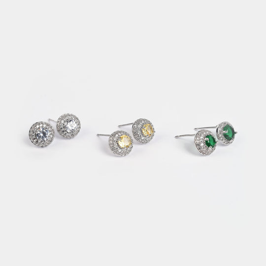 Girls Fancy & Stylish Earrings/Tops - Pack of 3