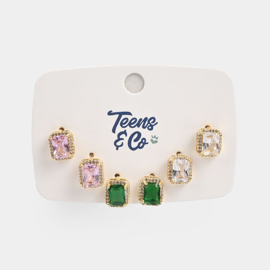 Girls Fancy & Stylish Earrings/Tops - Pack of 3