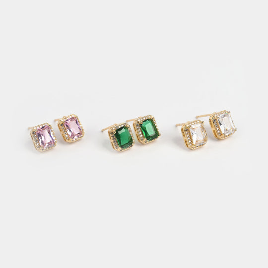 Girls Fancy & Stylish Earrings/Tops - Pack of 3