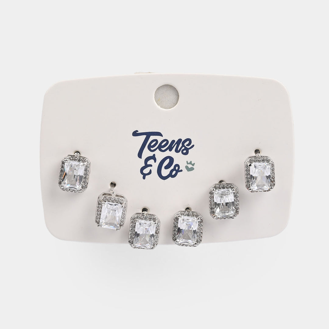 Girls Fancy & Stylish Earrings/Tops - Pack of 3