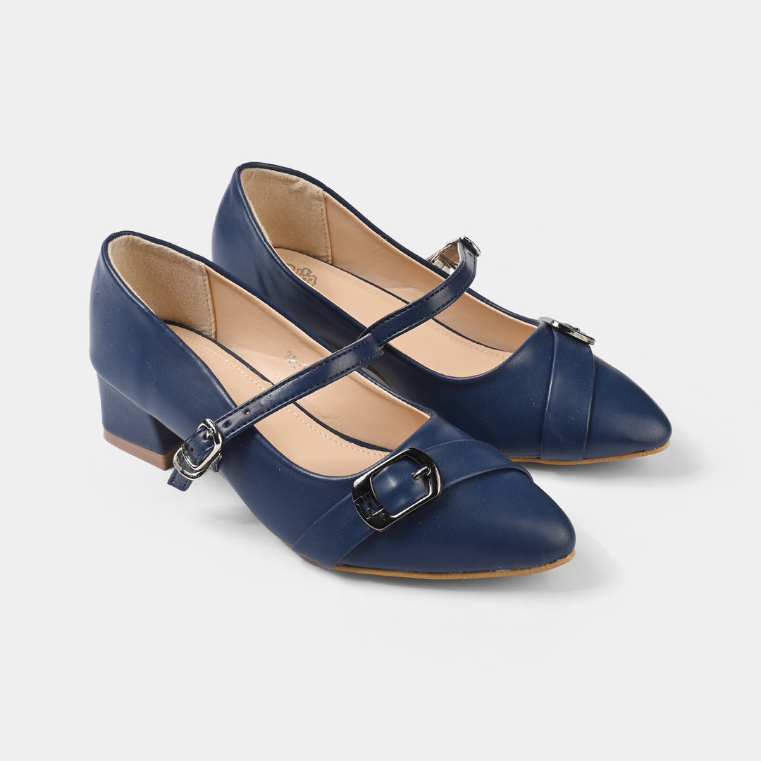 Girls Pumps Heels ZP-131-NAVY