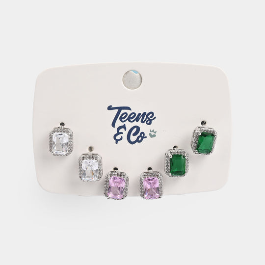 Girls Fancy & Stylish Earrings/Tops - Pack of 3