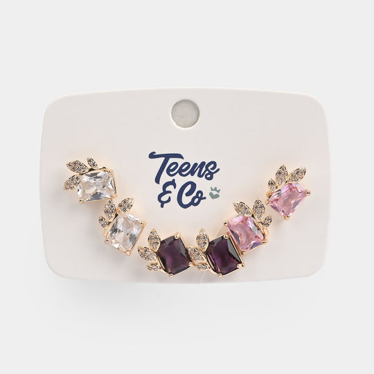 Girls Fancy & Stylish Earrings/Tops - Pack of 3
