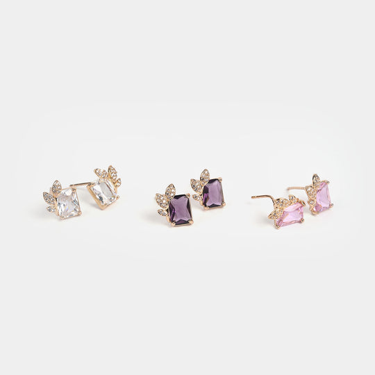 Girls Fancy & Stylish Earrings/Tops - Pack of 3