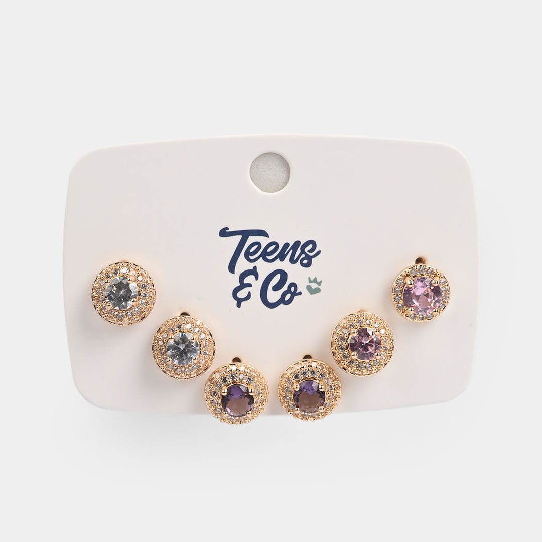 Girls Fancy & Stylish Earrings/Tops - Pack of 3