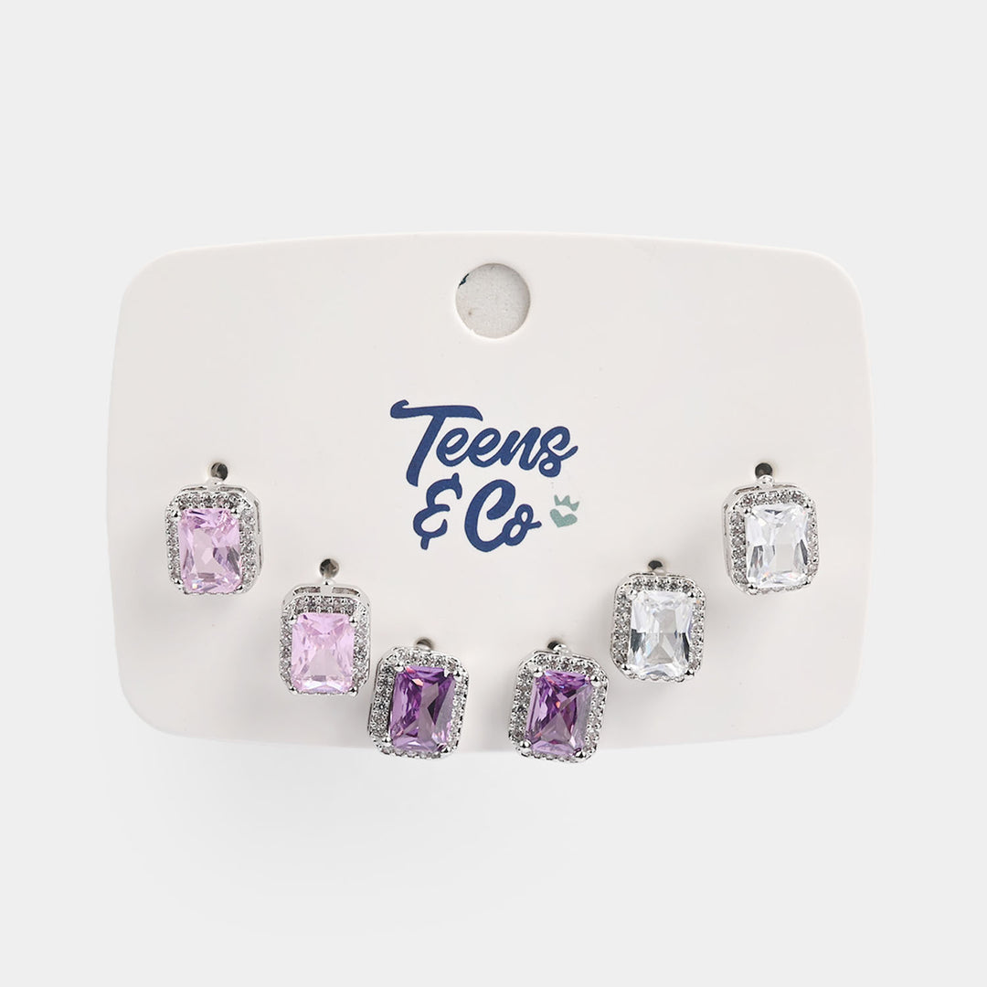 Girls Fancy & Stylish Earrings/Tops - Pack of 3