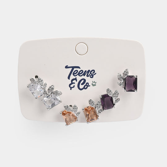 Girls Fancy & Stylish Earrings/Tops - Pack of 3