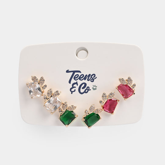 Girls Fancy & Stylish Earrings/Tops - Pack of 3