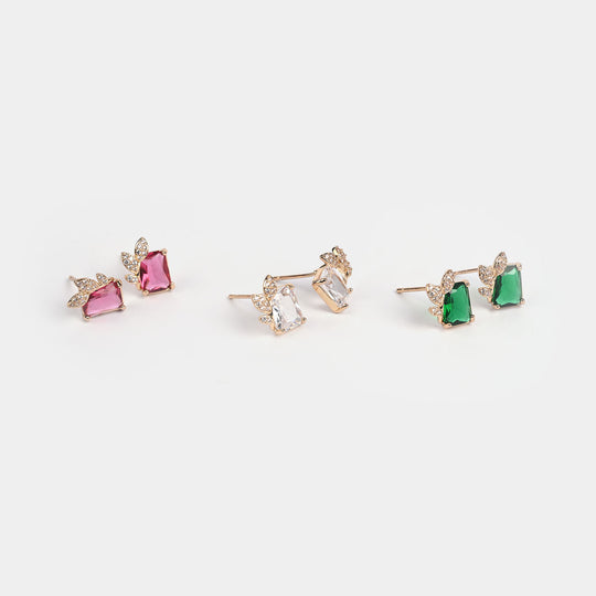 Girls Fancy & Stylish Earrings/Tops - Pack of 3