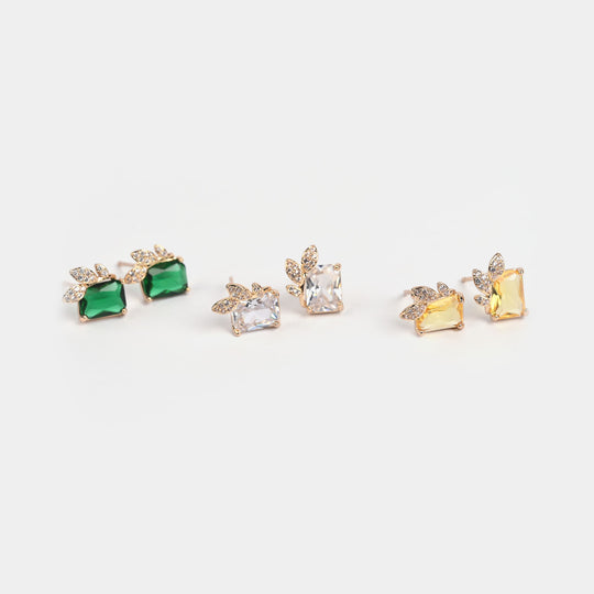 Girls Fancy & Stylish Earrings/Tops - Pack of 3