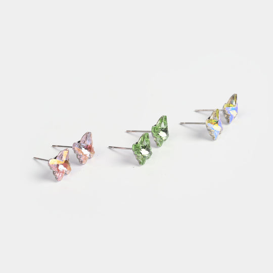 Girls Earrings/Tops Set (Butterfly) - Pack of 3