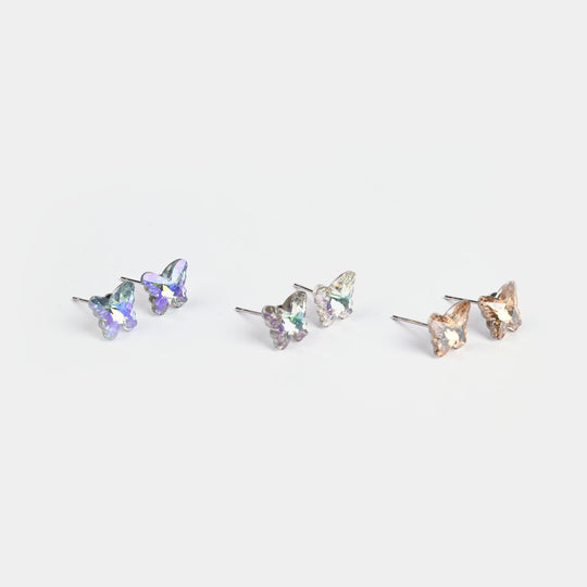 Girls Earrings/Tops Set (Butterfly) - Pack of 3