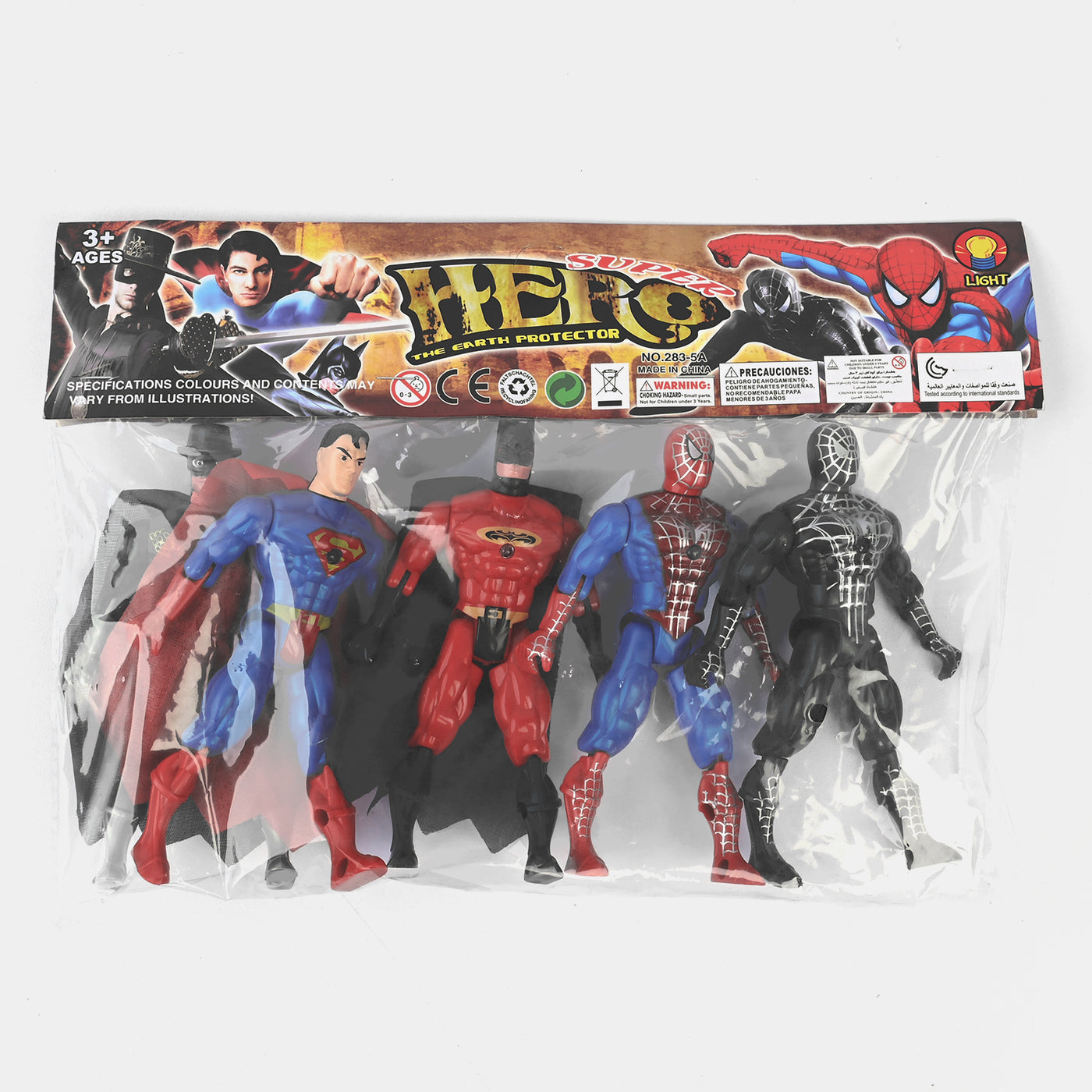 Super Hero Figure Set With Light For kids