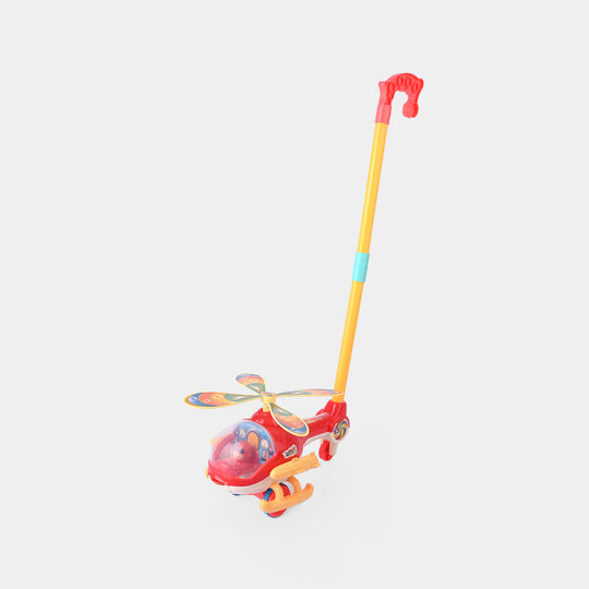 Pull Push Helicopter with Bell for Kids