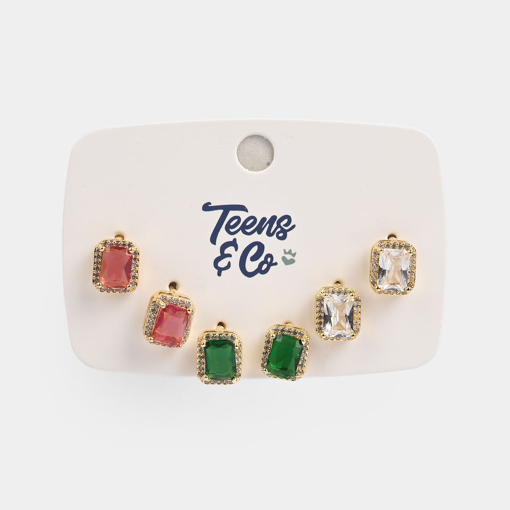 Girls Fancy & Stylish Earrings/Tops - Pack of 3