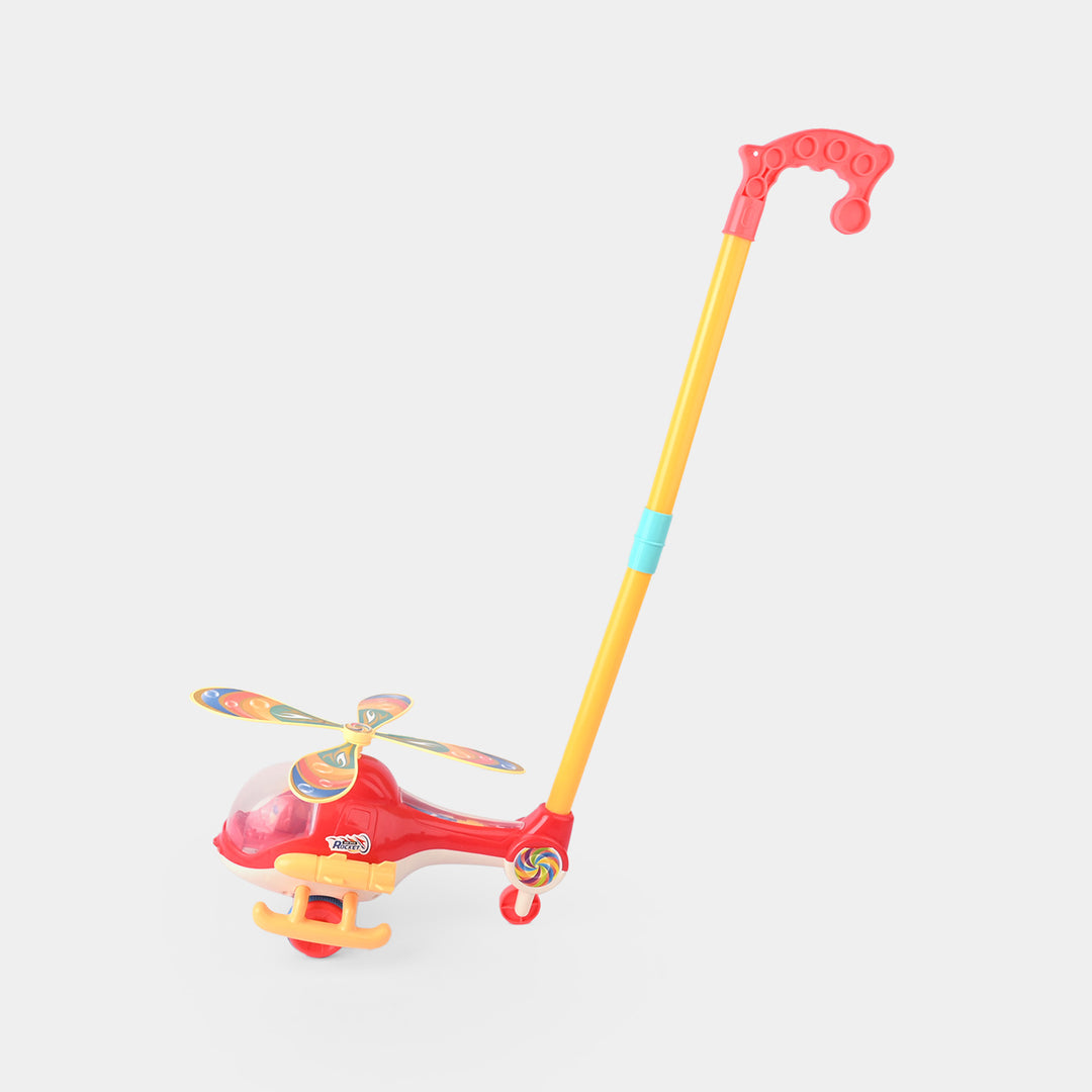 Pull Push Helicopter with Bell for Kids