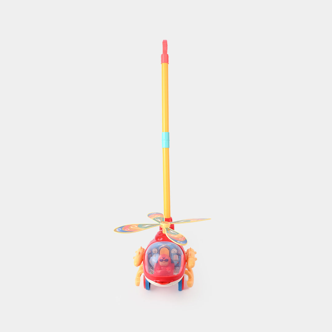 Pull Push Helicopter with Bell for Kids