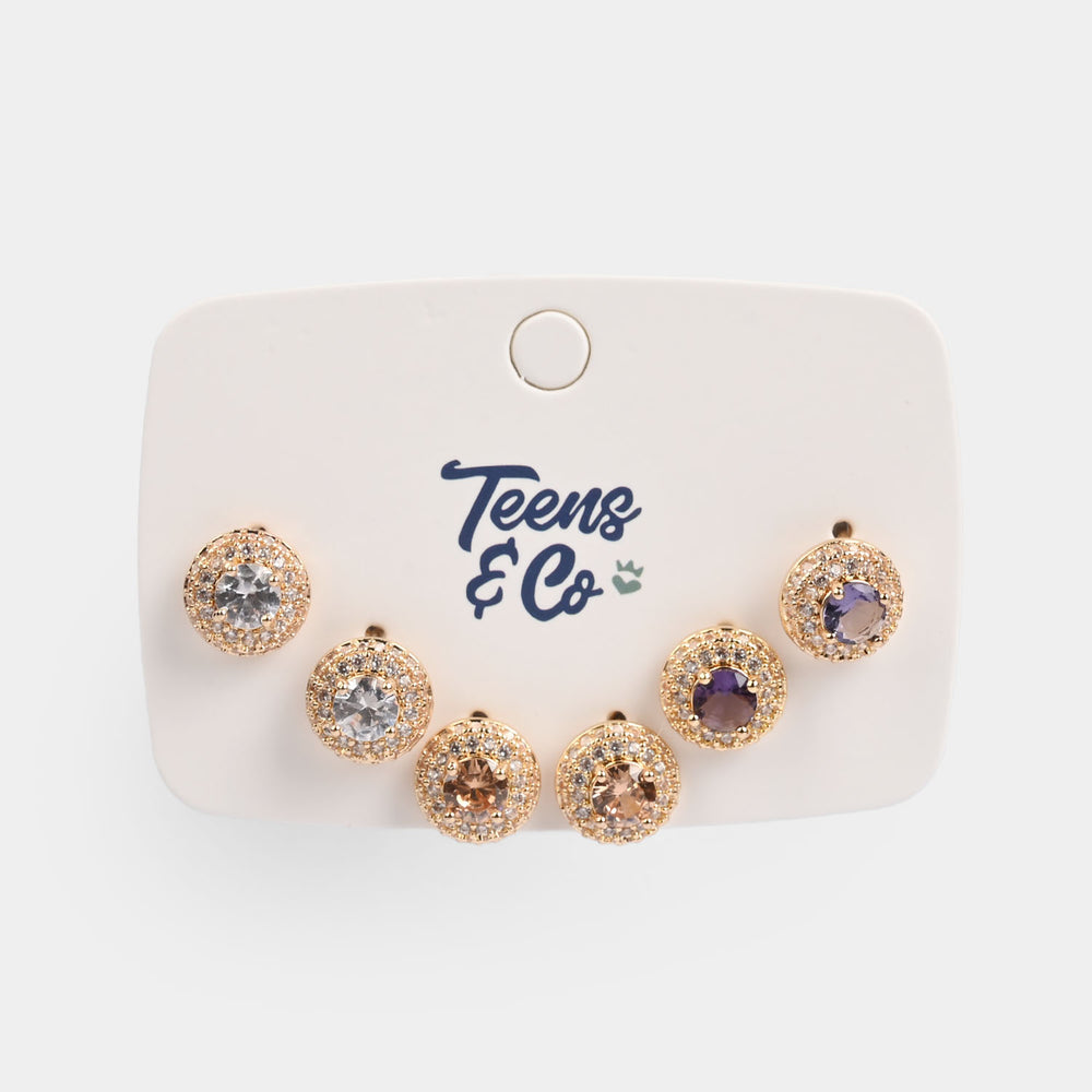 Girls Fancy & Stylish Earrings/Tops - Pack of 3