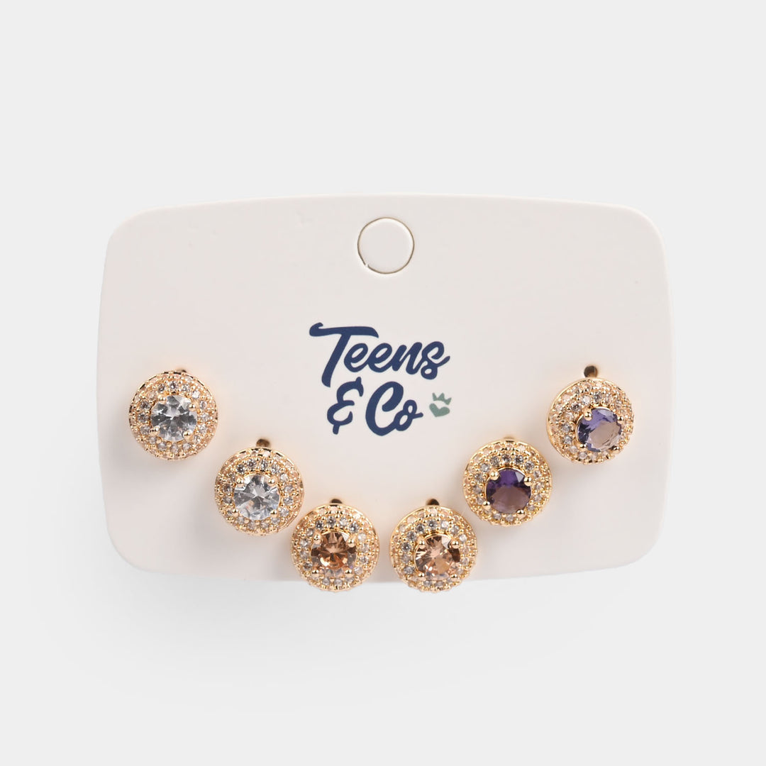 Girls Fancy & Stylish Earrings/Tops - Pack of 3