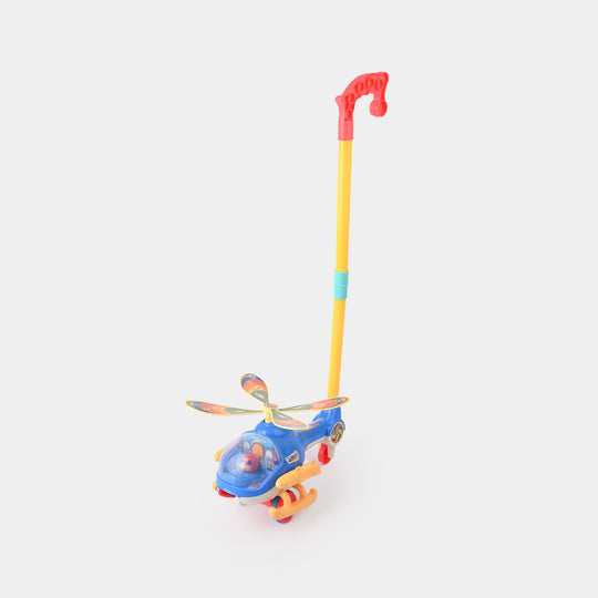 Pull Push Helicopter with Bell for Kids