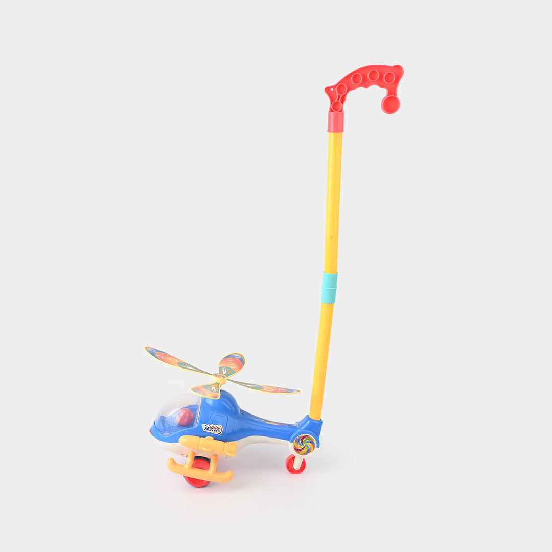 Pull Push Helicopter with Bell for Kids