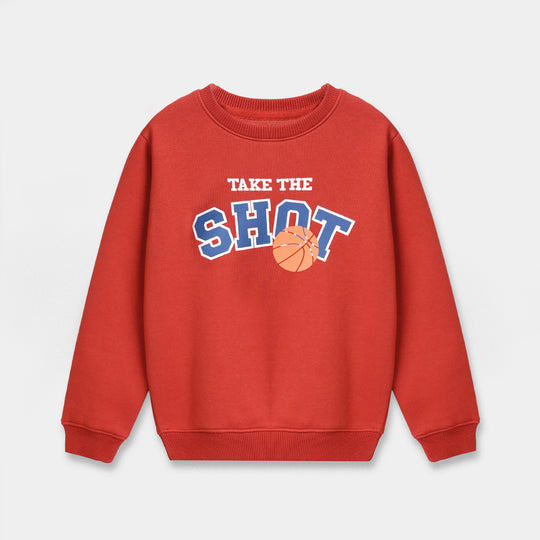 Boys Fleece Sweatshirt The Shot-Red