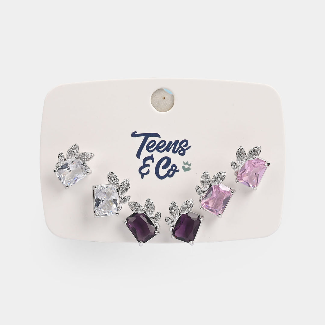 Girls Fancy & Stylish Earrings/Tops - Pack of 3