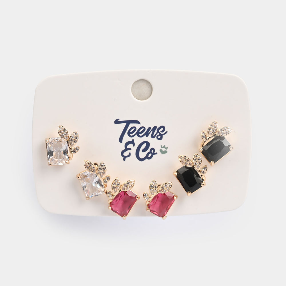 Girls Fancy & Stylish Earrings/Tops - Pack of 3