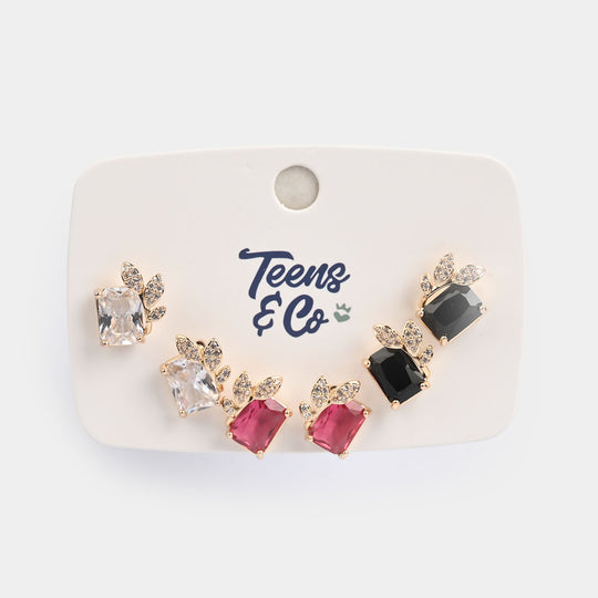 Girls Fancy & Stylish Earrings/Tops - Pack of 3