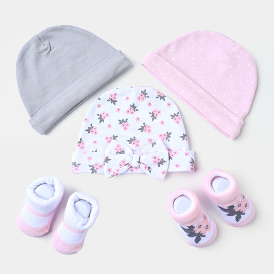 Cap With Socks 5PCs Set For Kids