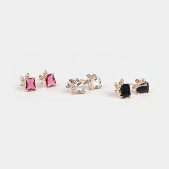 Girls Fancy & Stylish Earrings/Tops - Pack of 3